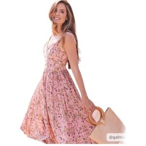 Gal Meets Glam Sarah Dress, pink floral, sleeveless, size 8